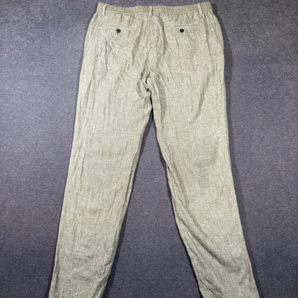 Banana Republic Pants Mens 35x34 Green Linen Cotton Athletic Fit Chino Trousers
